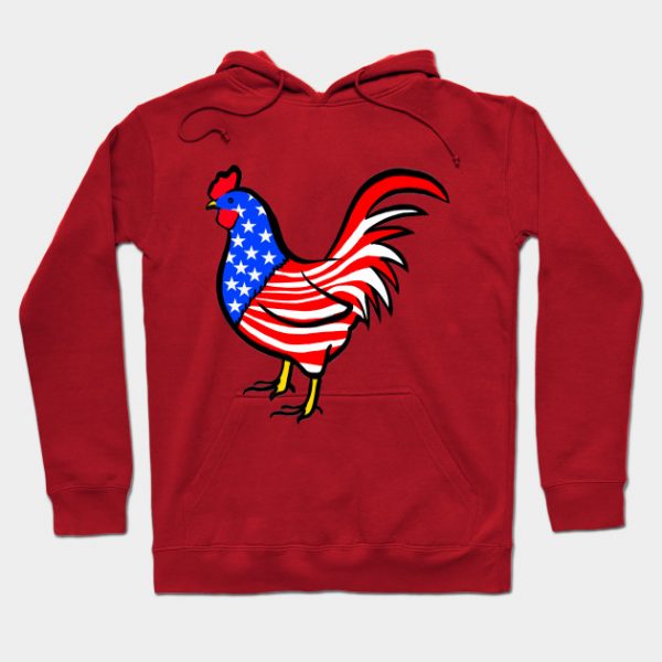 4th of July Independence Day Cock Rooster American Flag