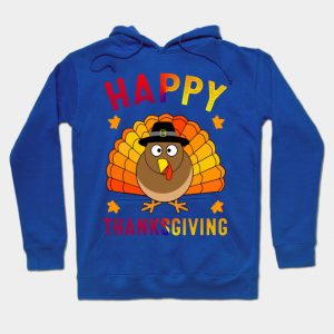 Happy Thanksgiving for Boys Girls Kids Pilgrim Turkey