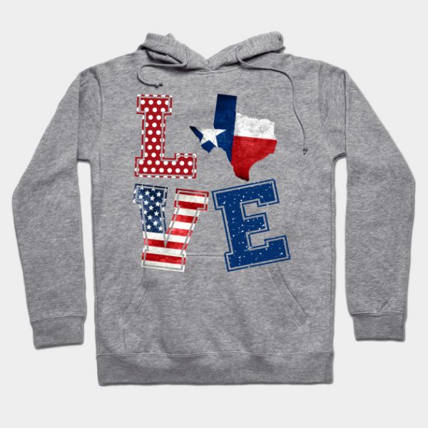 Love Texas Distressed Retro American Flag 4th Of July Gift