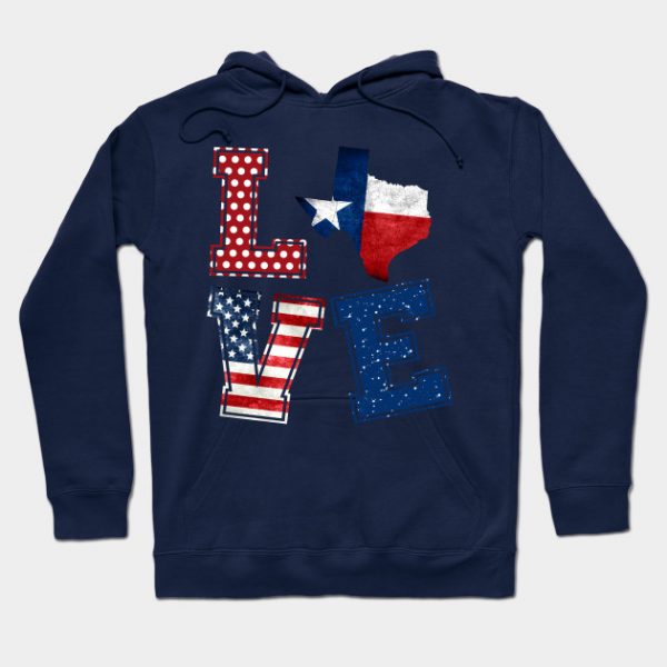Love Texas Distressed Retro American Flag 4th Of July Gift